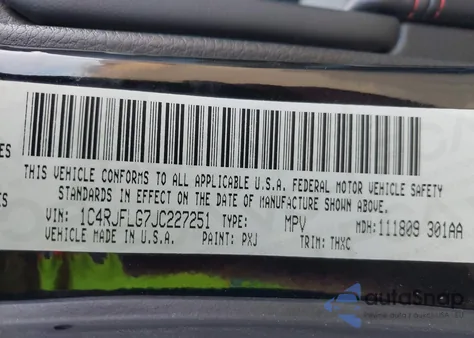 2018 Jeep Grand Cherokee Trailhawk 4X4 из США, поврежденный, VIN 1C4RJFLG7JC227251